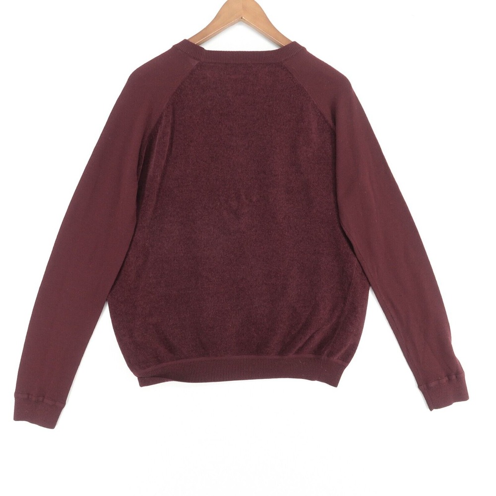 Theory Evrett B‎ Soothe Sweater Mens Large Burgundy Corded Velour Knit - Picture 2 of 10